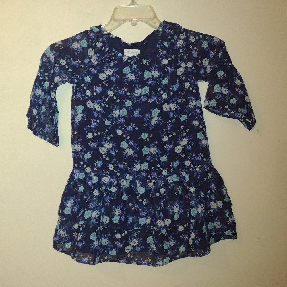 The Children's Place Blue Floral Dress, Size 5/6